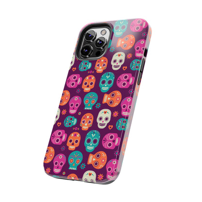 Colorful Skull Phone Case, Tough Cases for Halloween, Unique Phone Cover, Day of the Dead, Fun and Durable Accessories