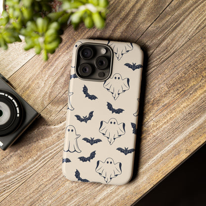 Halloween Phone Case, Ghosts and Bats, Cute Phone Cover, Spooky Accessories, Fall Decor, Gifts for Her, Halloween Party - MaisonThreadory