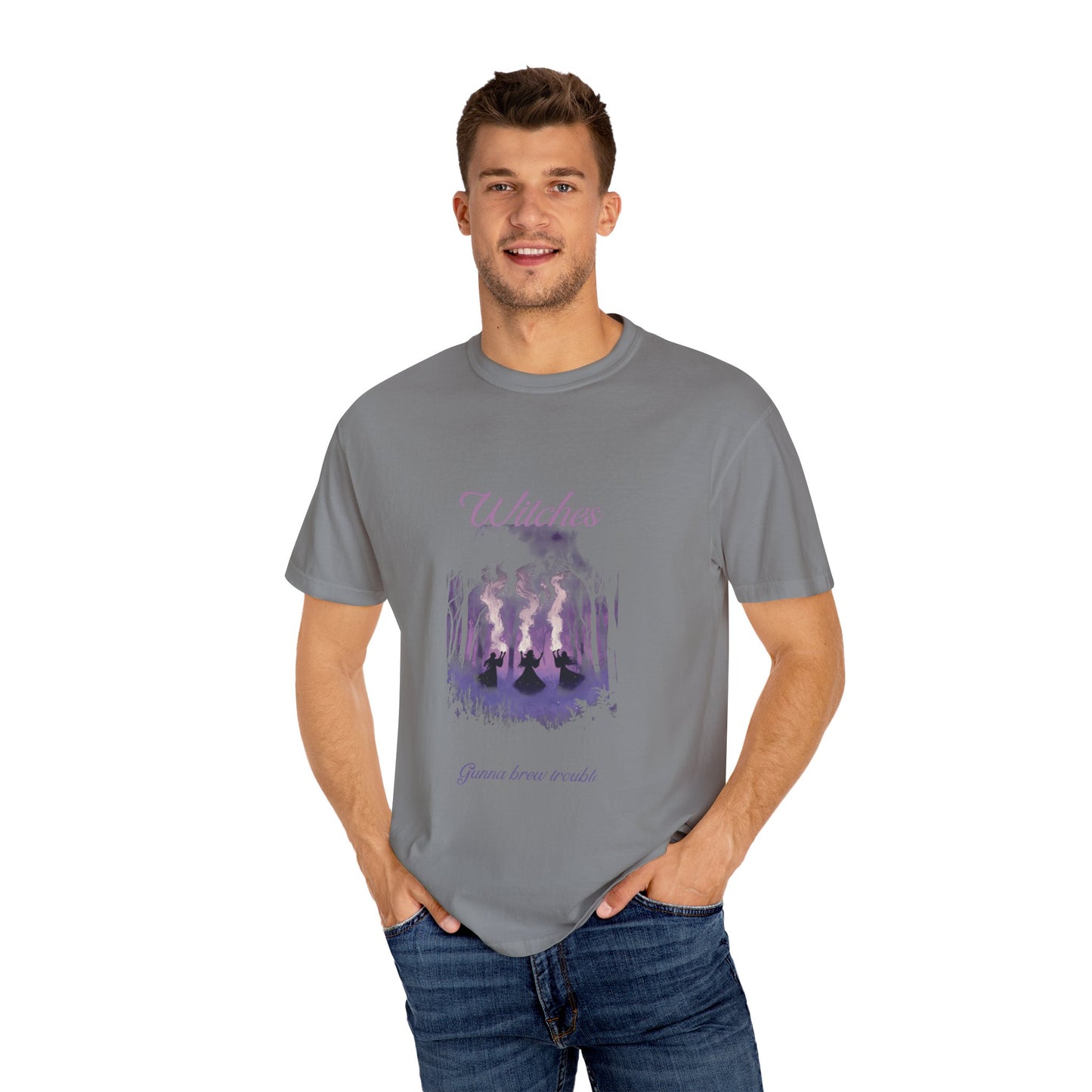 Witches Garment-Dyed T-Shirt | Mystical Apparel for Halloween, Witchy Vibes, Unique Gift, Casual Wear - MaisonThreadory