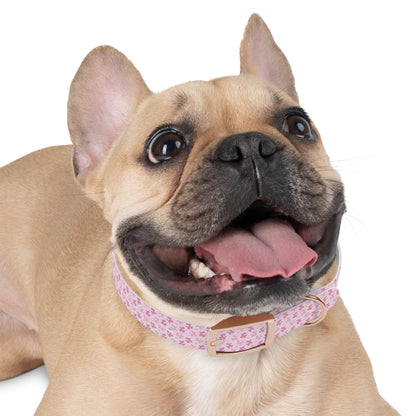 Cute Floral Dog Collar, Pet Accessories, Dog Fashion, Personalized Pet Gift, Pink Puppy Collar, Dog Walking Gear - MaisonThreadory