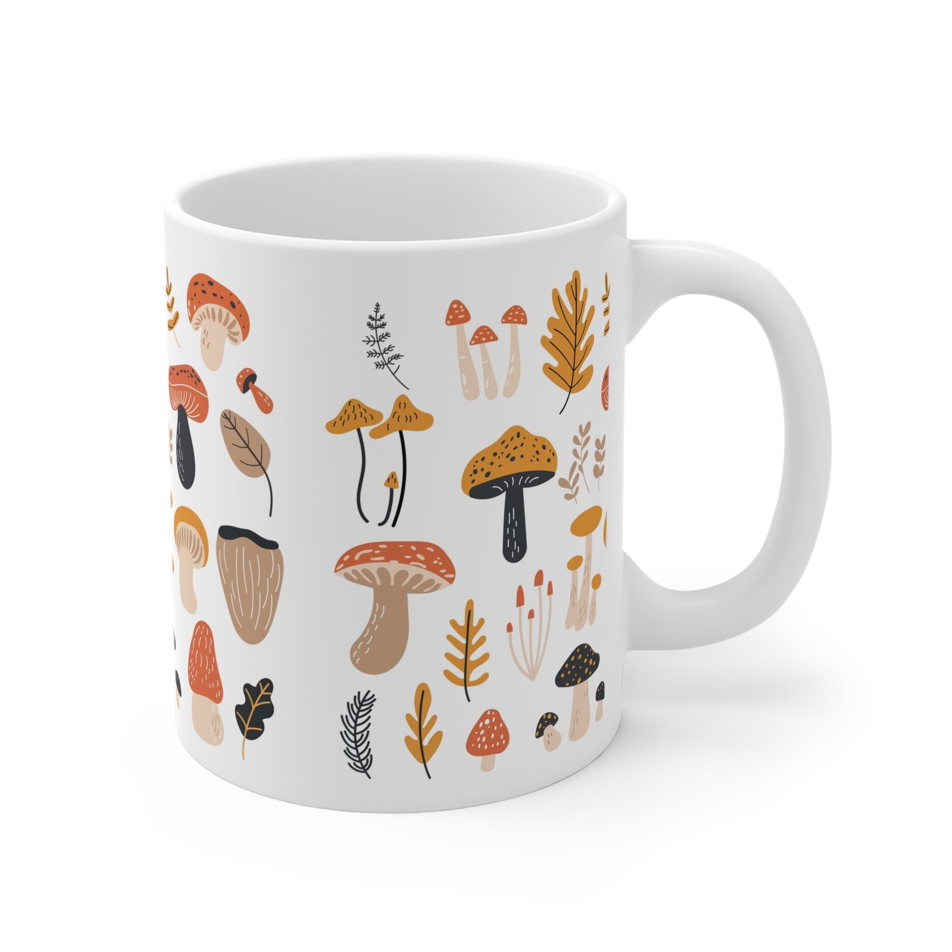 Autumn Mushroom Ceramic Mug, Cozy Coffee Tea Cup, Fall Kitchen Decor, Gift for Nature Lovers, Fungi Enthusiasts, Rustic Aesthetic - MaisonThreadory