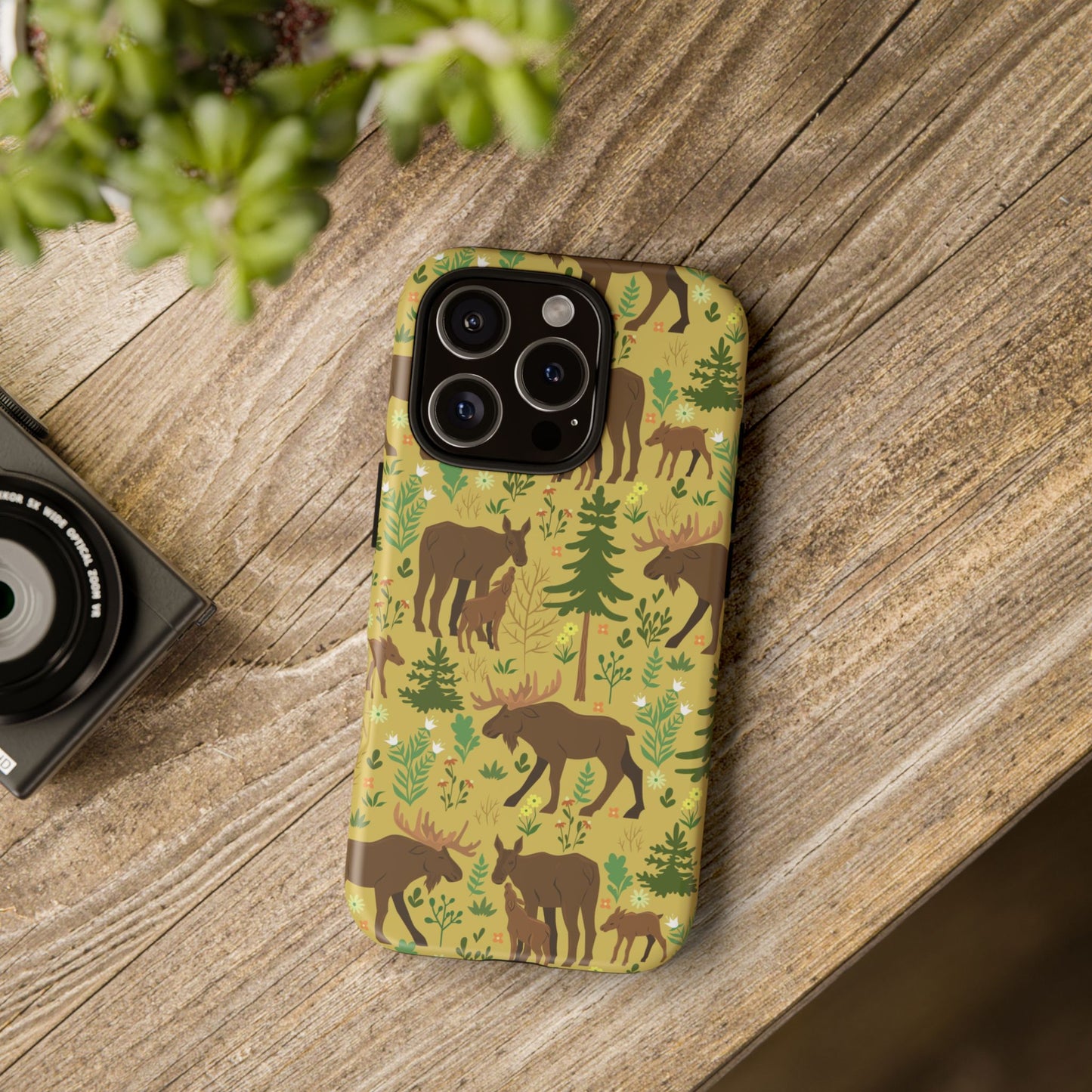 Moose Phone Case - Nature Lover's Accessory, Gifts for Outdoorsy Friends, Wildlife Decor, Eco-Friendly Cover, Forest Adventure Gear - MaisonThreadory