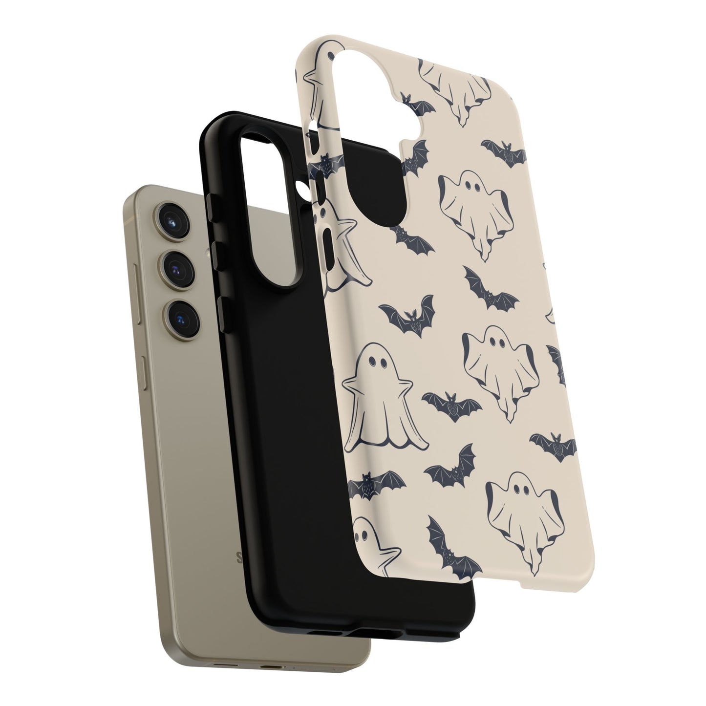 Halloween Phone Case, Ghosts and Bats, Cute Phone Cover, Spooky Accessories, Fall Decor, Gifts for Her, Halloween Party - MaisonThreadory