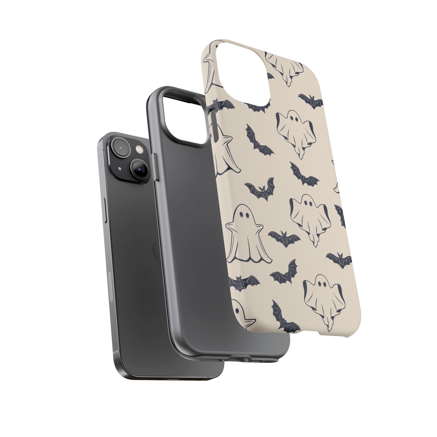 Halloween Phone Case, Ghosts and Bats, Cute Phone Cover, Spooky Accessories, Fall Decor, Gifts for Her, Halloween Party - MaisonThreadory