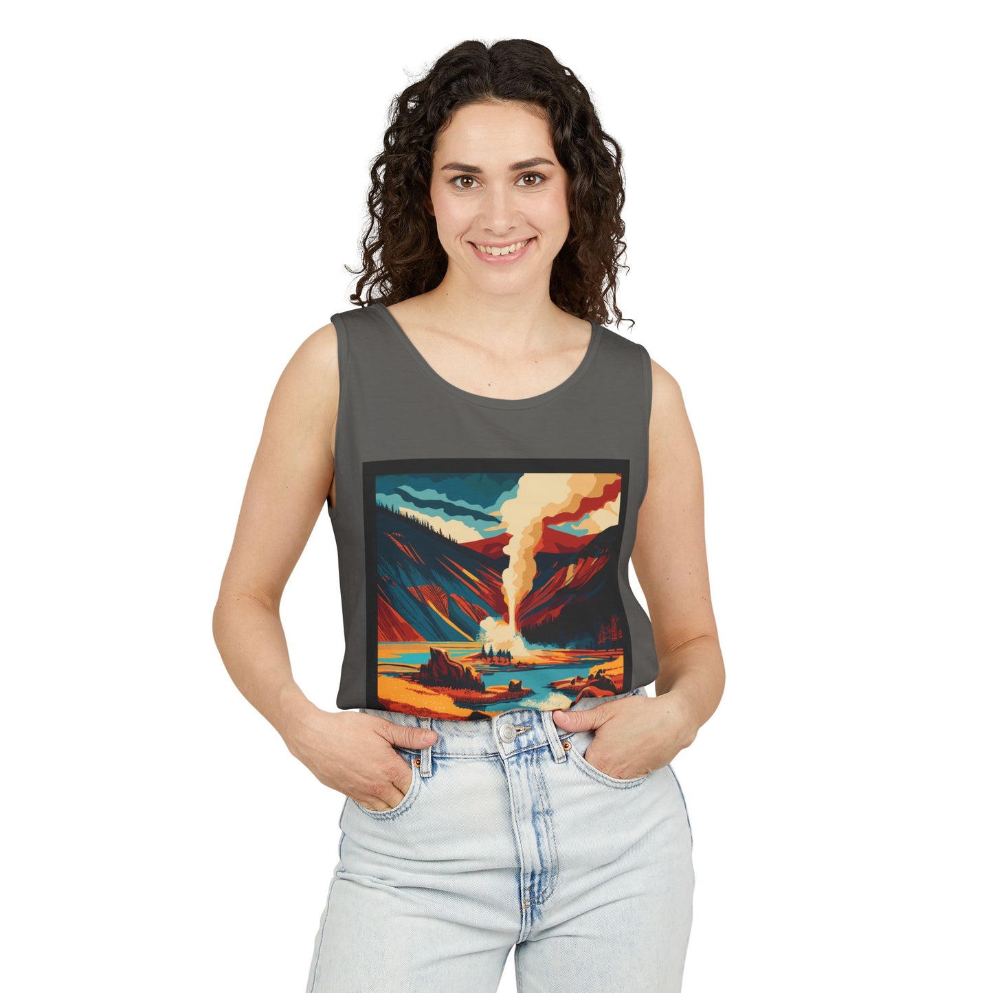 Vintage Yellowstone Tank Top, Comfortable Summer Top, Adventure Apparel, Nature Lover Gift, Unisex Outdoor Wear, Travel Essentials