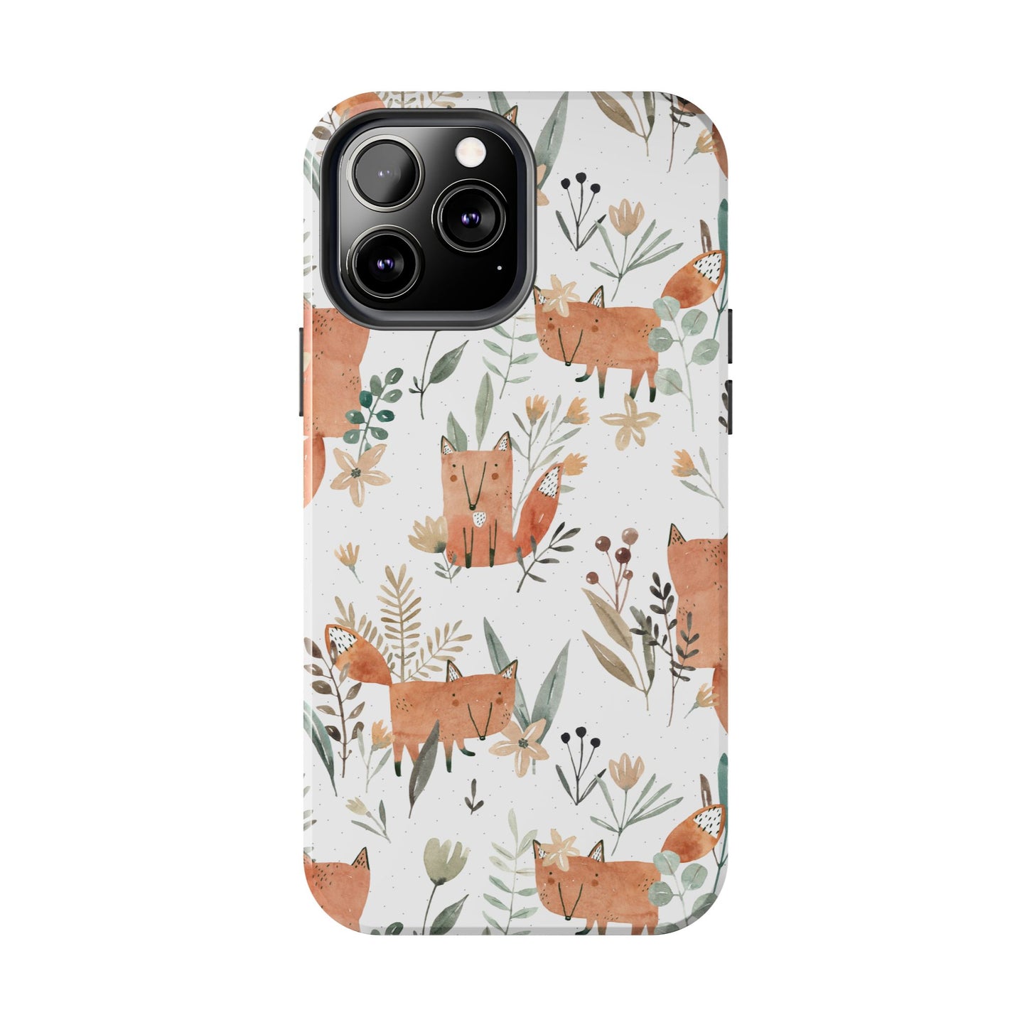 Floral Fox Phone Case, Tough Phone Cases for Nature Lovers, Cute Animal Phone Cover, Gift for Friends, Wildflower Design