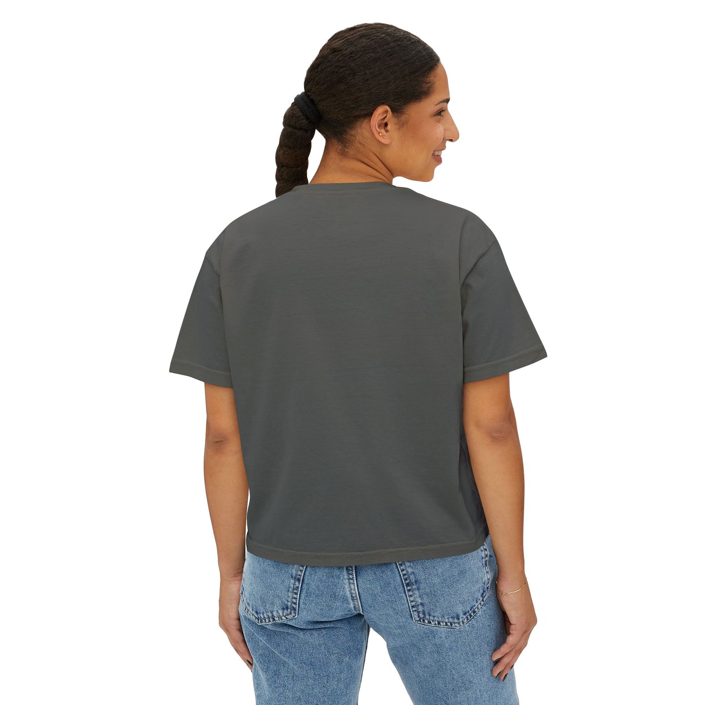Cute Love Story Ghost Women's Boxy Tee, Fun Casual Top, Halloween Apparel, Gift for Ghost Lovers, Spooky Season Shirt, Relaxed Fit Tee - MaisonThreadory