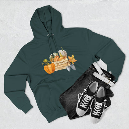 Autumn Harvest Fleece Hoodie, Cozy Fall Sweatshirt, Pumpkin Hoodie, Seasonal Apparel, Gift for Thanksgiving