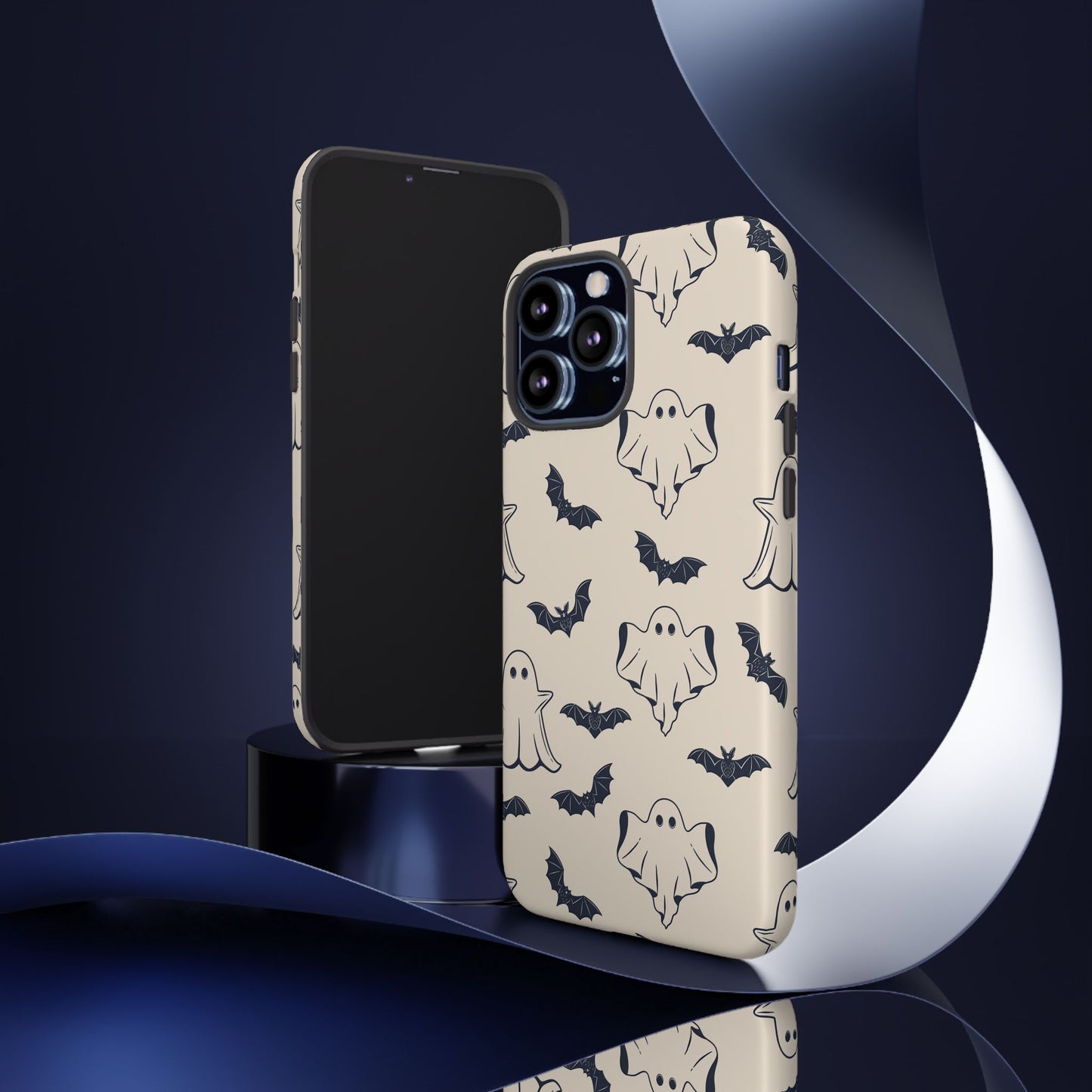 Halloween Phone Case, Ghosts and Bats, Cute Phone Cover, Spooky Accessories, Fall Decor, Gifts for Her, Halloween Party - MaisonThreadory