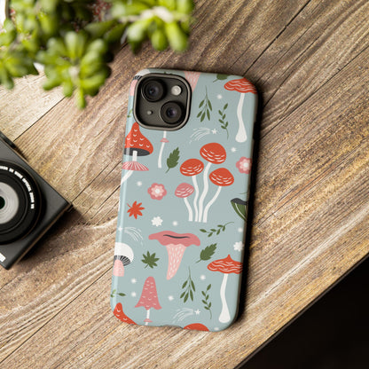 Whimsical Mushroom Phone Case, Cute Floral Smartphone Cover, Unique Gift for Nature Lovers, Trendy Tech Accessory, Eco-friendly Case