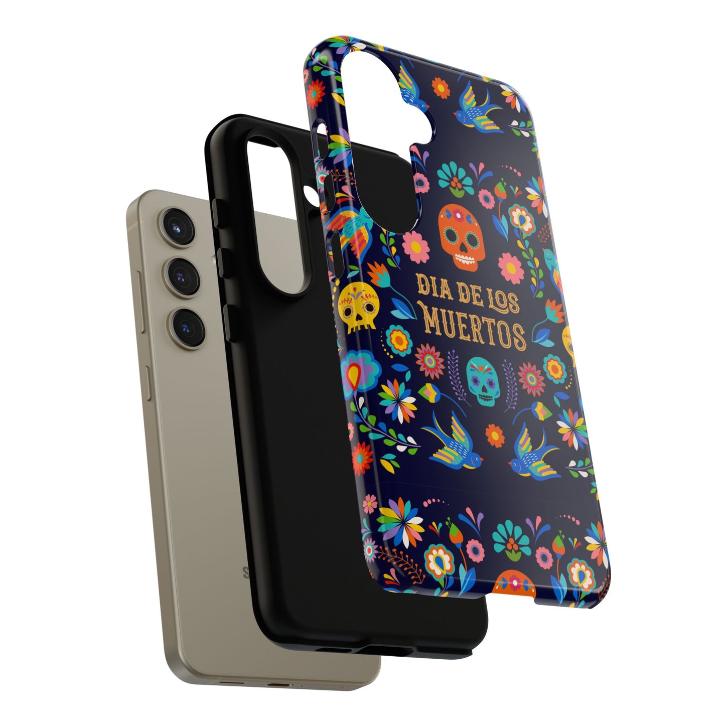 Colorful Dia de los Muertos Phone Case, Skull Design, Floral Phone Cover, Sugar Skull Accessories, Day of the Dead Gift