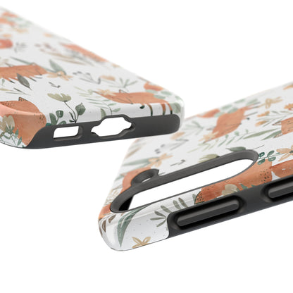 Floral Fox Phone Case, Tough Phone Cases for Nature Lovers, Cute Animal Phone Cover, Gift for Friends, Wildflower Design