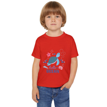 Toddler T-Shirt — “Hello Ocean” Sea Turtle Graphic