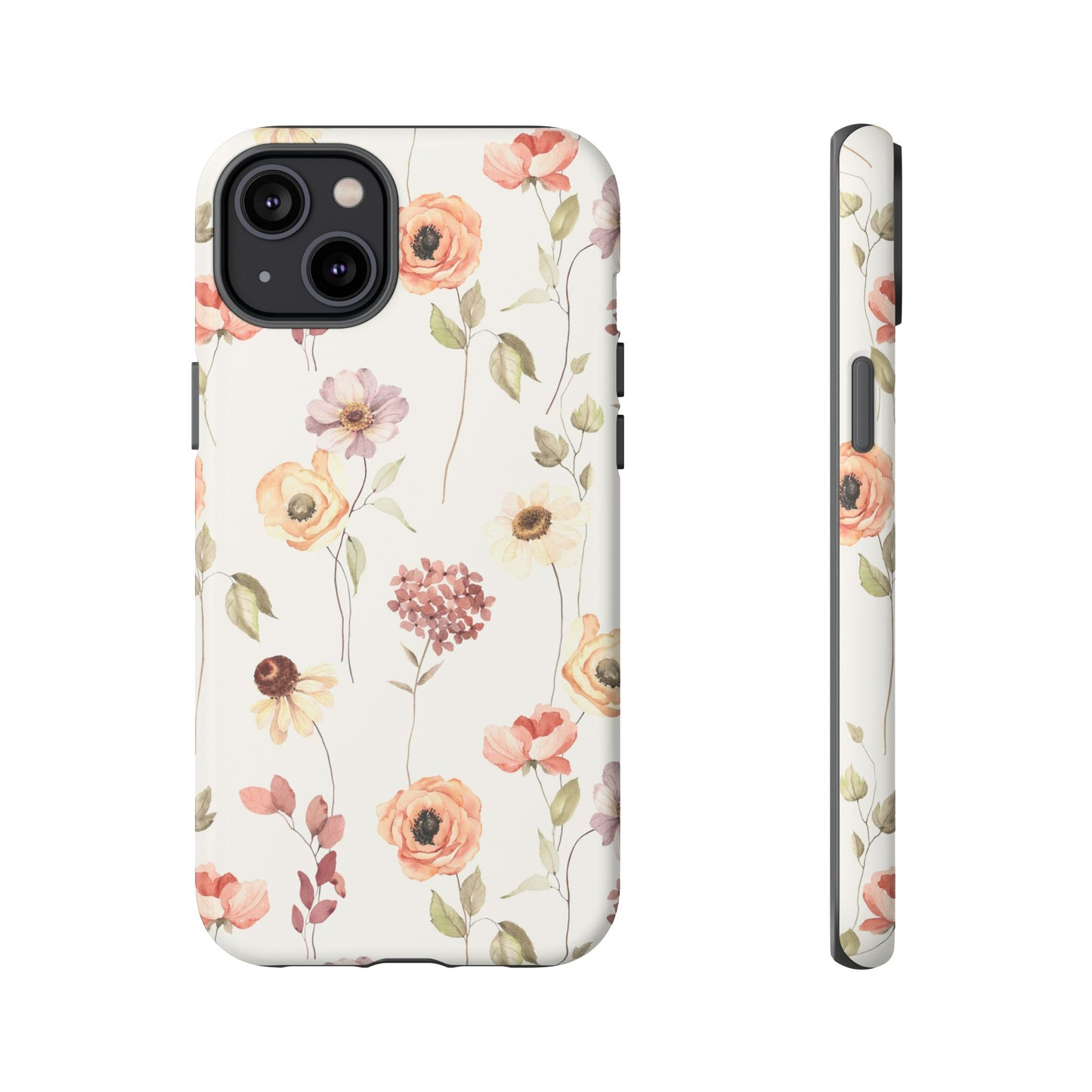 Floral Phone Case, Cute Flower Cover, Botanical Tough Case, Protective Smartphone Shell, Chic Floral Design, Trendy iPhone Case