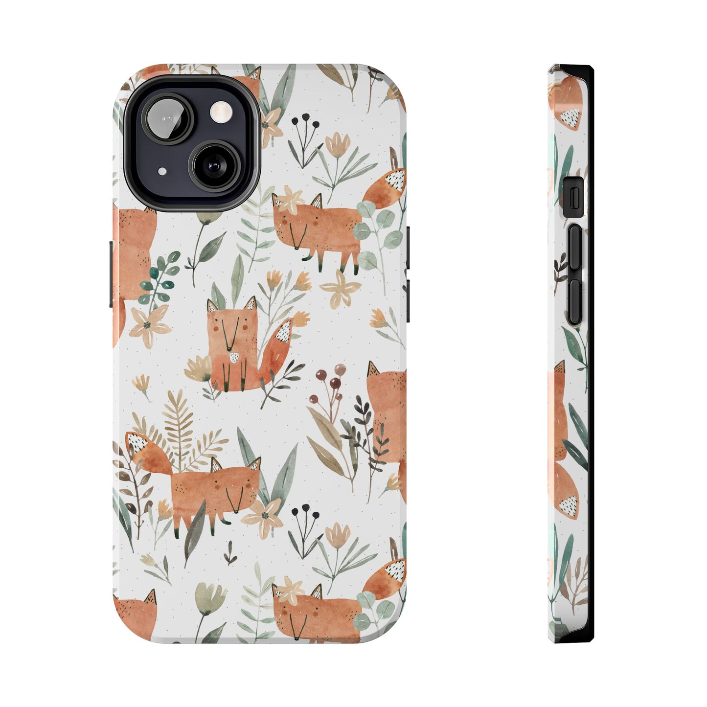 Floral Fox Phone Case, Tough Phone Cases for Nature Lovers, Cute Animal Phone Cover, Gift for Friends, Wildflower Design
