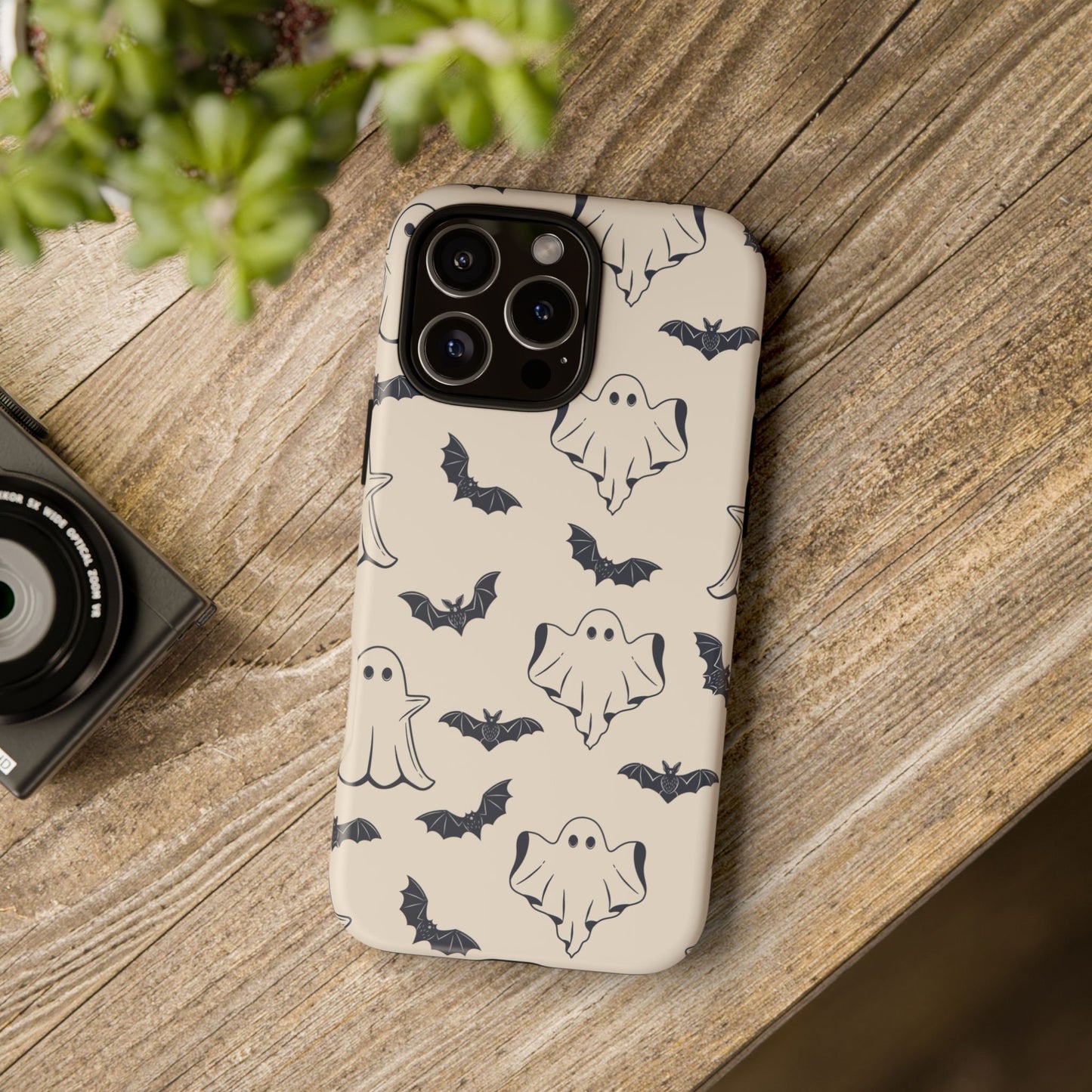 Halloween Phone Case, Ghosts and Bats, Cute Phone Cover, Spooky Accessories, Fall Decor, Gifts for Her, Halloween Party - MaisonThreadory