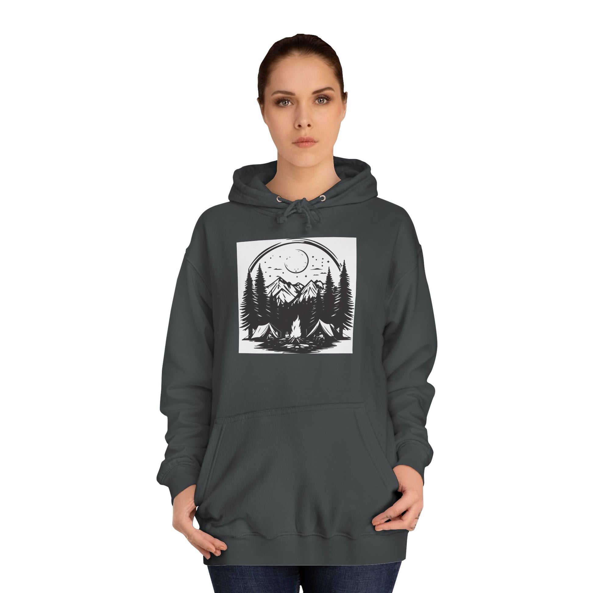 Nature-Inspired Unisex College Hoodie | Camping, Adventure, Outdoor Lover Gift, Cozy Pullover, College Apparel - MaisonThreadory