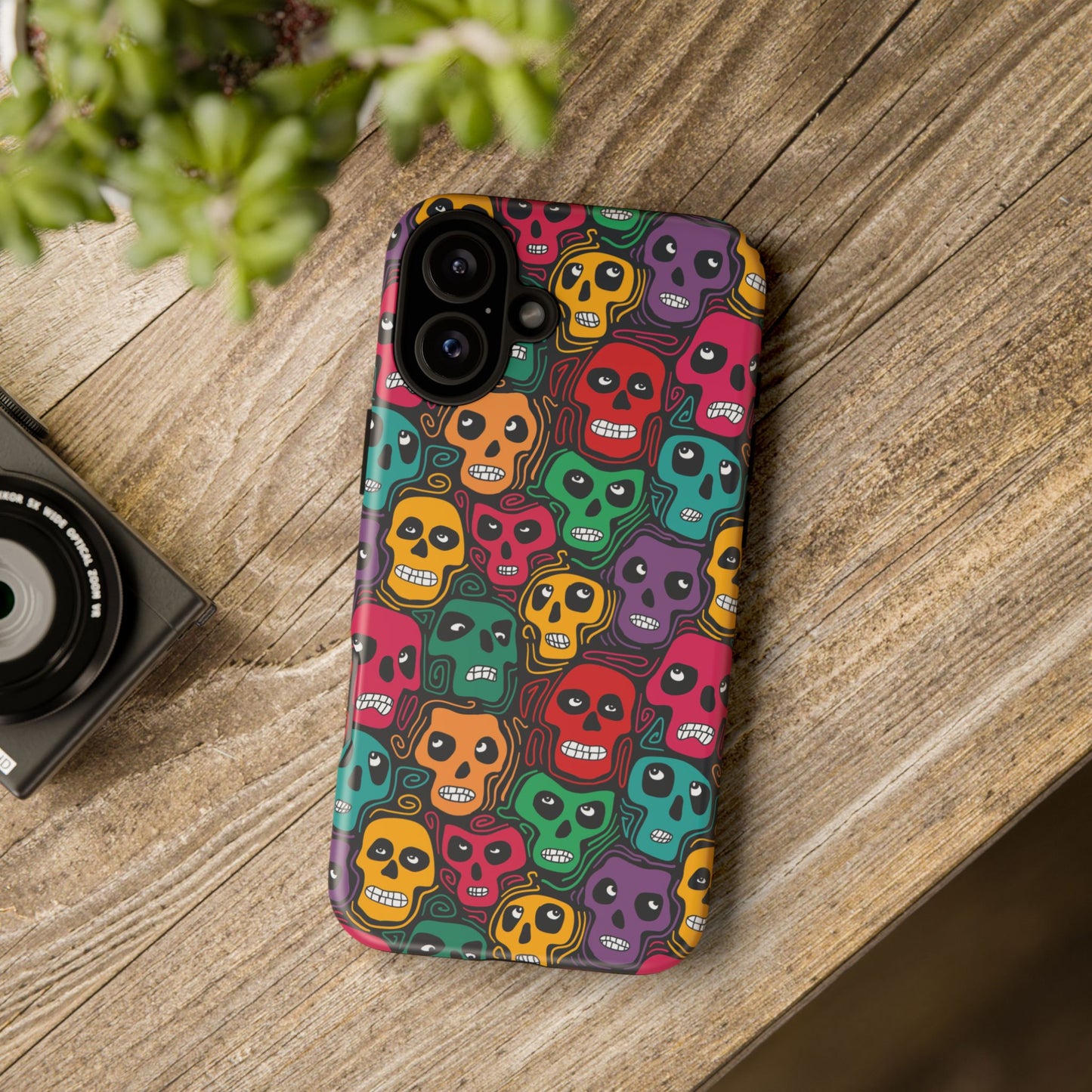 Phone Case, Day of the Dead Tough Case Phone, Mexican Skull Phone Cover, Floral Skeleton Phone Protector, Sugar Skull iPhone Case, Tough