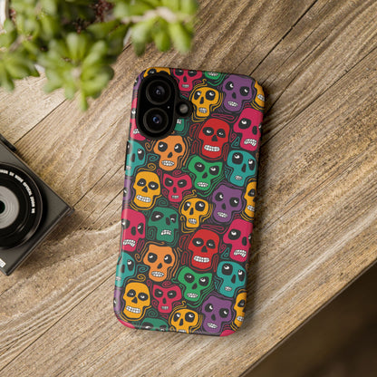 Phone Case, Day of the Dead Tough Case Phone, Mexican Skull Phone Cover, Floral Skeleton Phone Protector, Sugar Skull iPhone Case, Tough