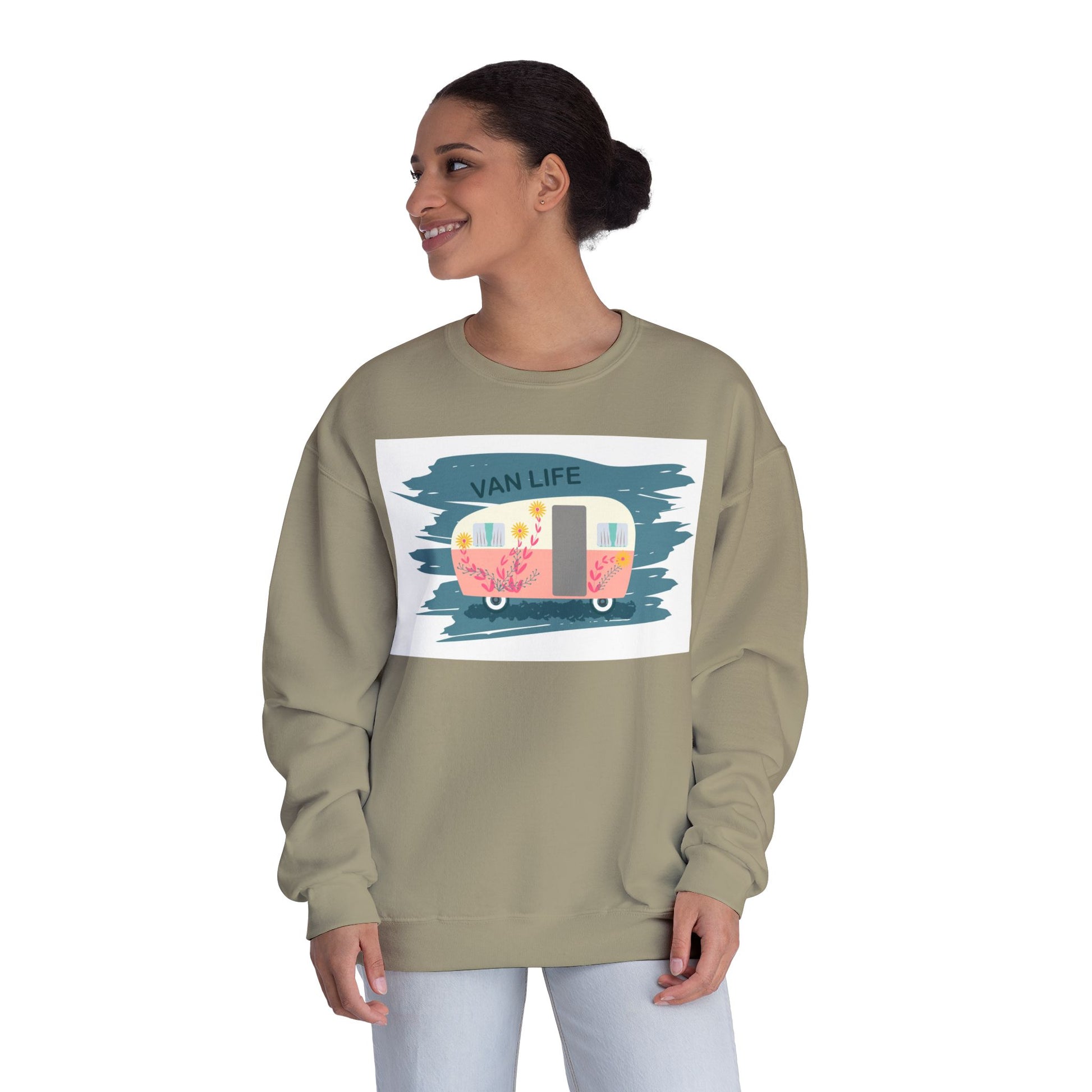 Van Life Sweatshirt, Cozy Crewneck for Adventure Lovers, Travel Apparel for Road Trips, Perfect Gift for Campers & Van Enthusiasts - MaisonThreadory