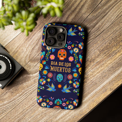 Colorful Dia de los Muertos Phone Case, Skull Design, Floral Phone Cover, Sugar Skull Accessories, Day of the Dead Gift