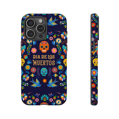 Colorful Dia de los Muertos Phone Case, Skull Design, Floral Phone Cover, Sugar Skull Accessories, Day of the Dead Gift