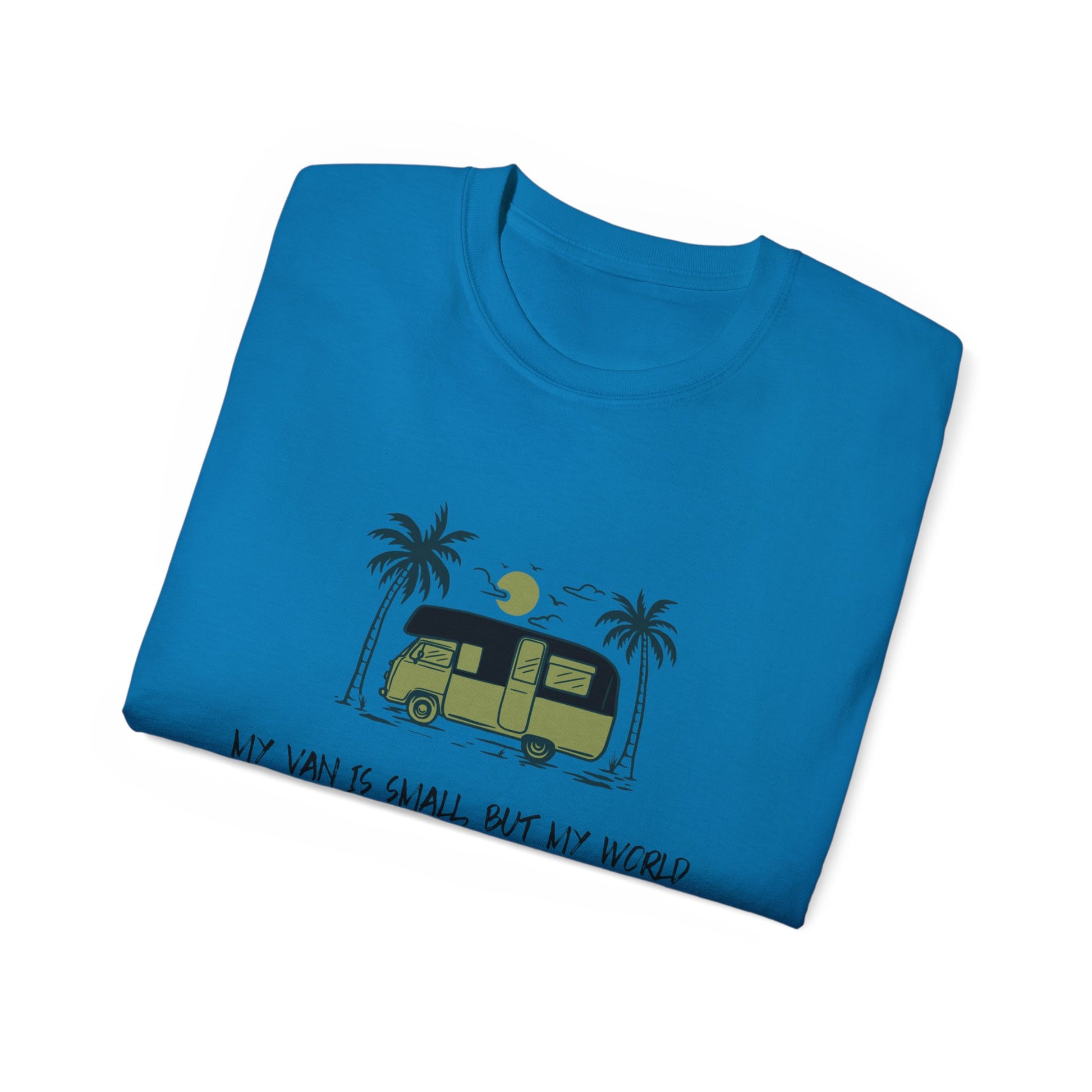 Vast World Van Tee, Travel T-Shirt, Adventure Tee, Camping Gift, Road Trip Shirt, Nature Lover Apparel - MaisonThreadory