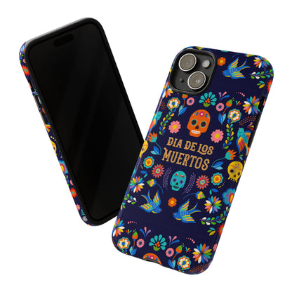 Colorful Dia de los Muertos Phone Case, Skull Design, Floral Phone Cover, Sugar Skull Accessories, Day of the Dead Gift