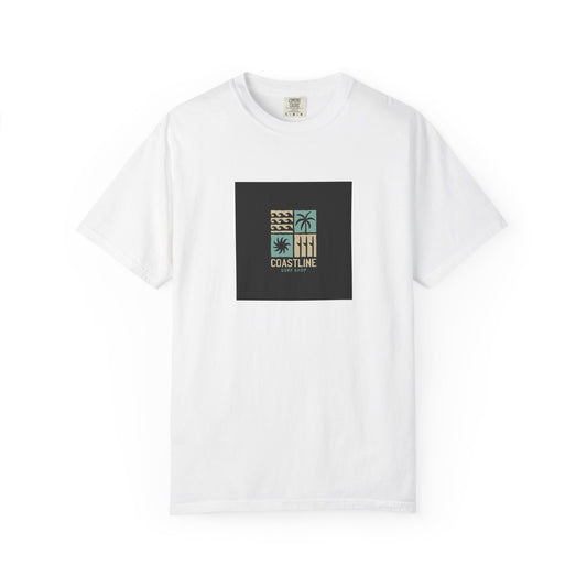 Coastline T-Shirt, Unisex Garment-Dyed Tee, Casual Summer Wear, Coastal Vibes, Beach Day Apparel, Vacation Essential - MaisonThreadory