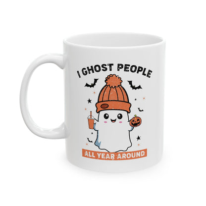 Spooky Season Ceramic Mug, Halloween Gift, Funny Coffee Cup, Ghoulish Drinkware, Fall Decor, Witchy Vibes - MaisonThreadory