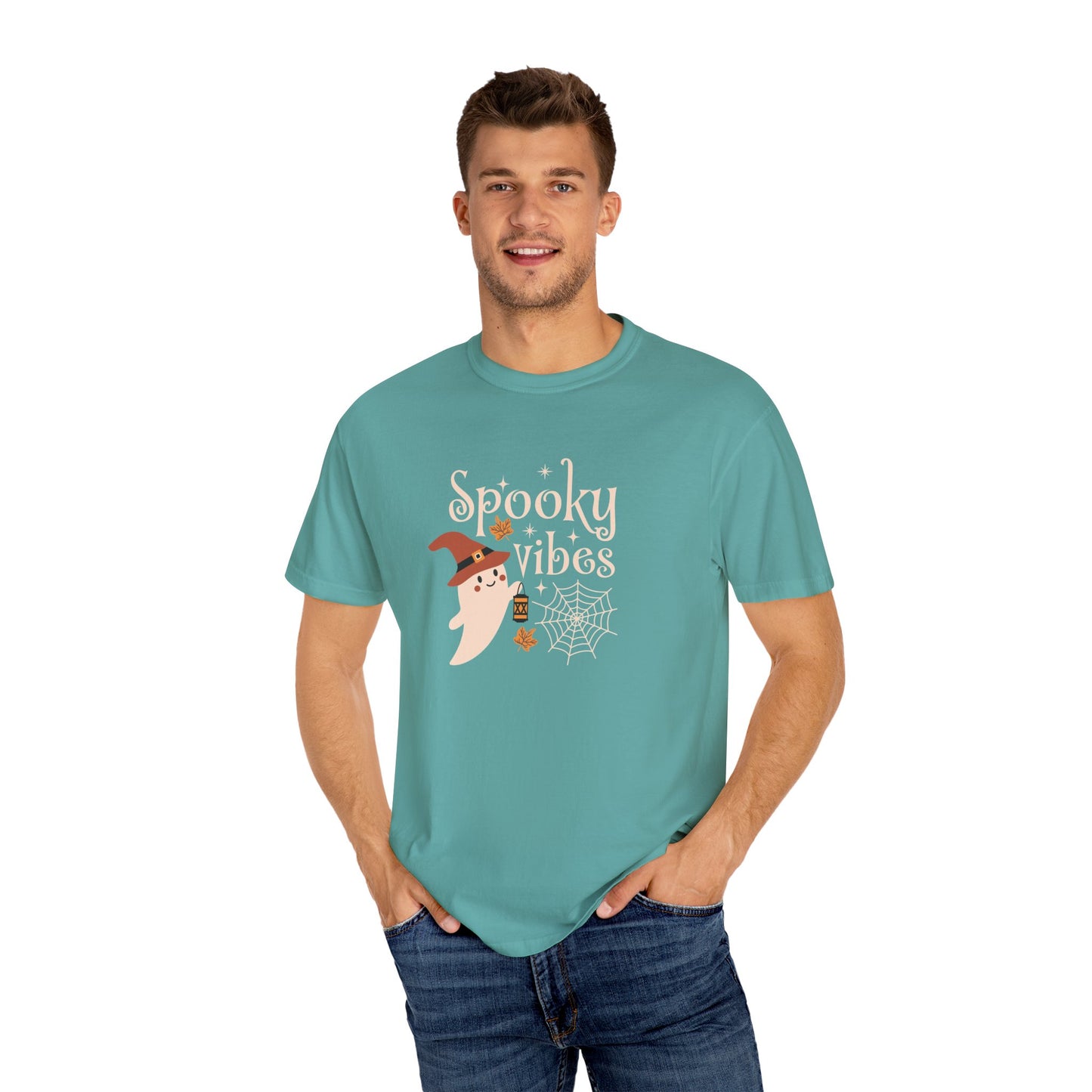 Spooky Ghost T-Shirt, Halloween Apparel, Unisex Tee, Fall Fashion, Cute Ghost Design, Perfect for Autumn Celebrations - MaisonThreadory