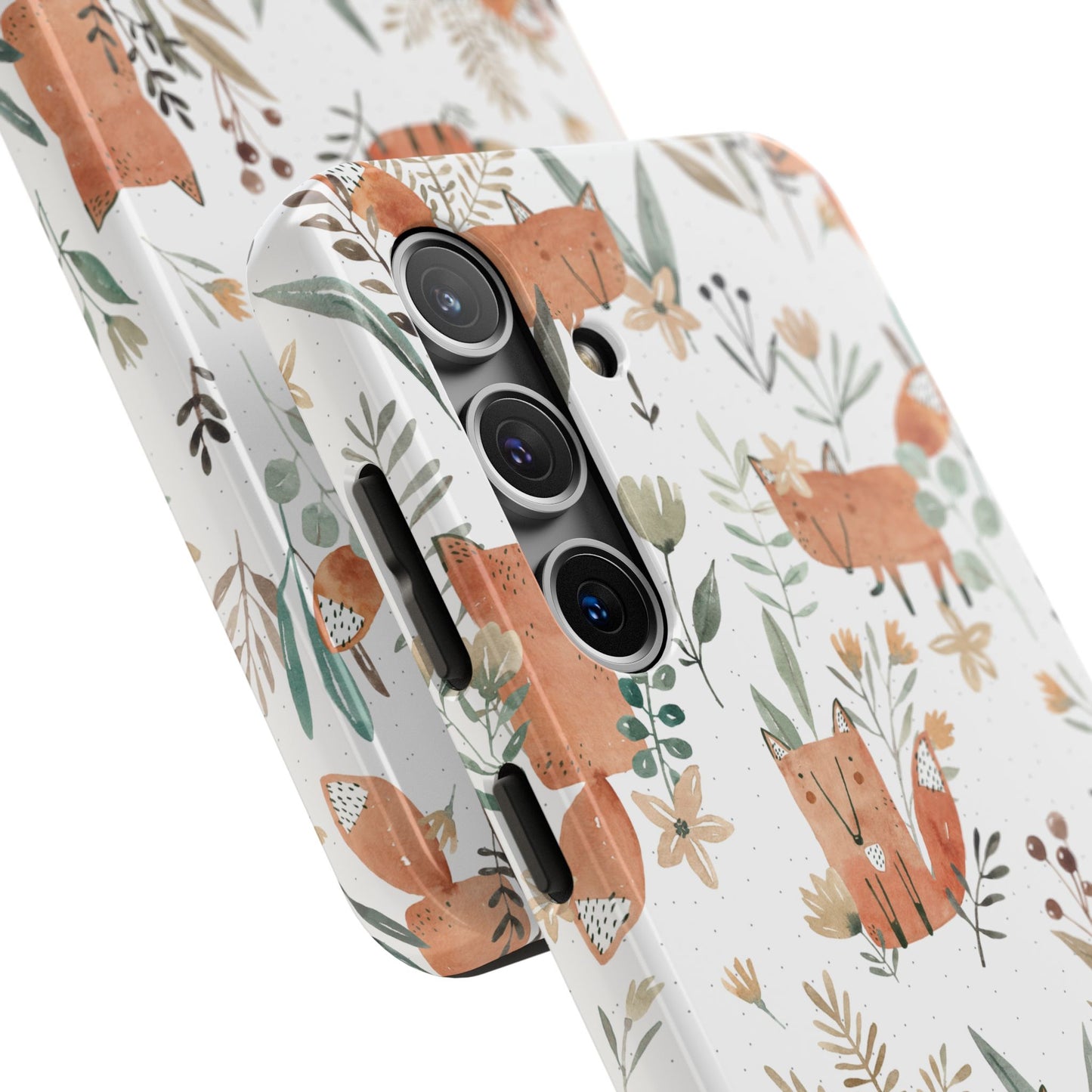 Floral Fox Phone Case, Tough Phone Cases for Nature Lovers, Cute Animal Phone Cover, Gift for Friends, Wildflower Design