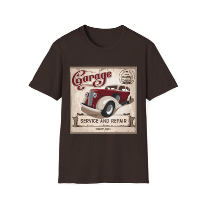 Vintage Garage Service T-Shirt, Car Lover Gift, Classic Auto Enthusiast Tee, Dad Father's Day Gift, Retro Automotive Apparel