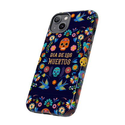 Colorful Dia de los Muertos Phone Case, Skull Design, Floral Phone Cover, Sugar Skull Accessories, Day of the Dead Gift