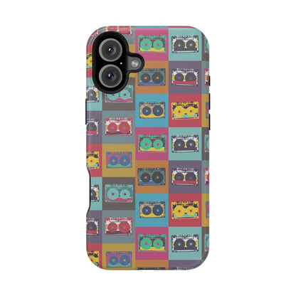 Retro Cassette Tape Phone Case, Vintage Style Tough Case, Music Lover Gift, Funky Tech Accessory, Fun Phone Cover