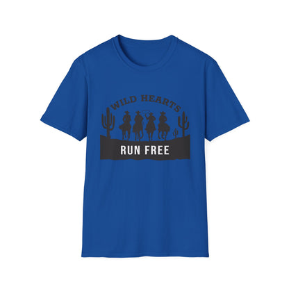Wild Hearts Run Free T‑Shirt — Western Cowboy Rodeo Graphic Tee