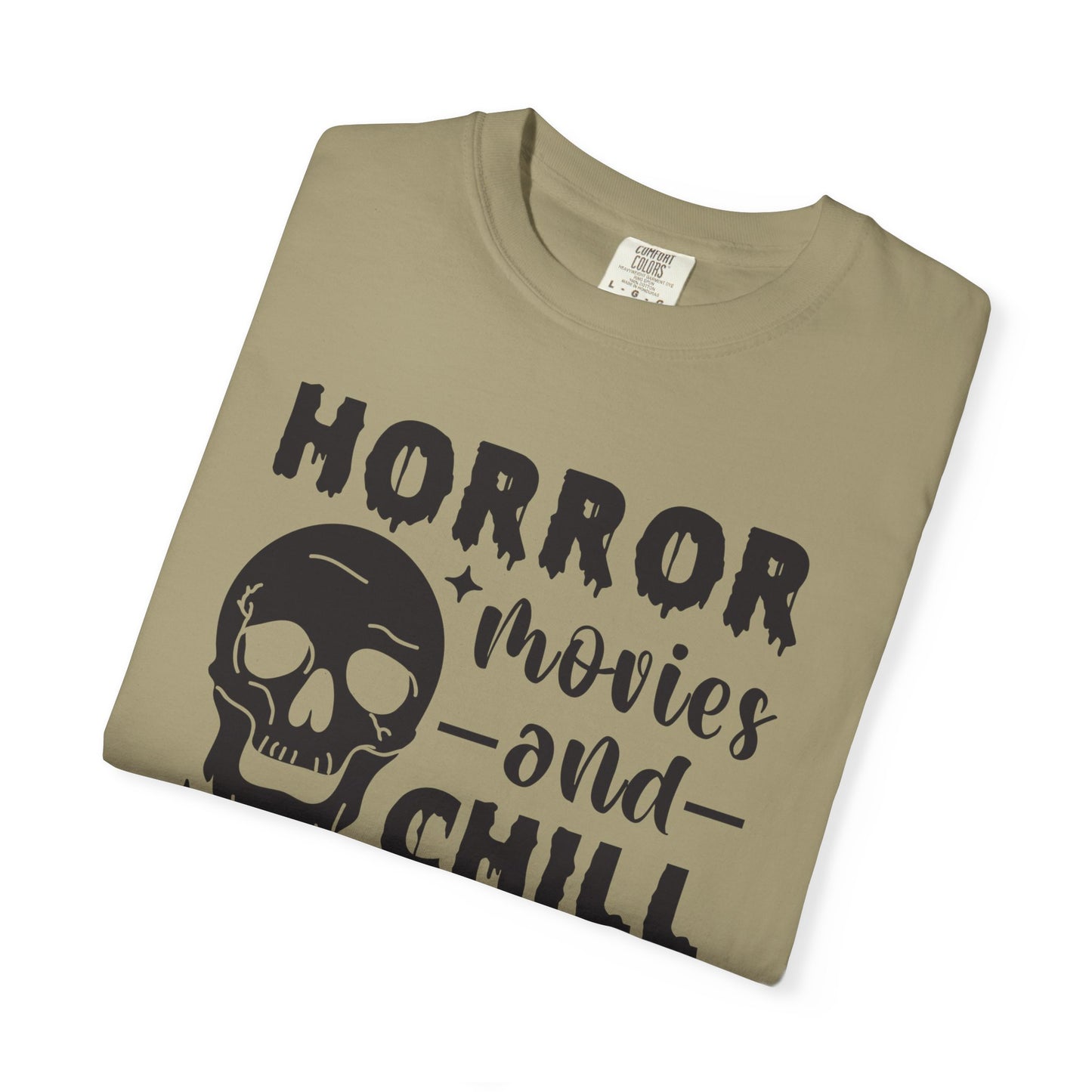 Horror Movies and Chill T-Shirt, Perfect for Halloween, Movie Nights, Gifts for Horror Fans, Unisex Graphic Tee, Soft Cotton Casual Wear