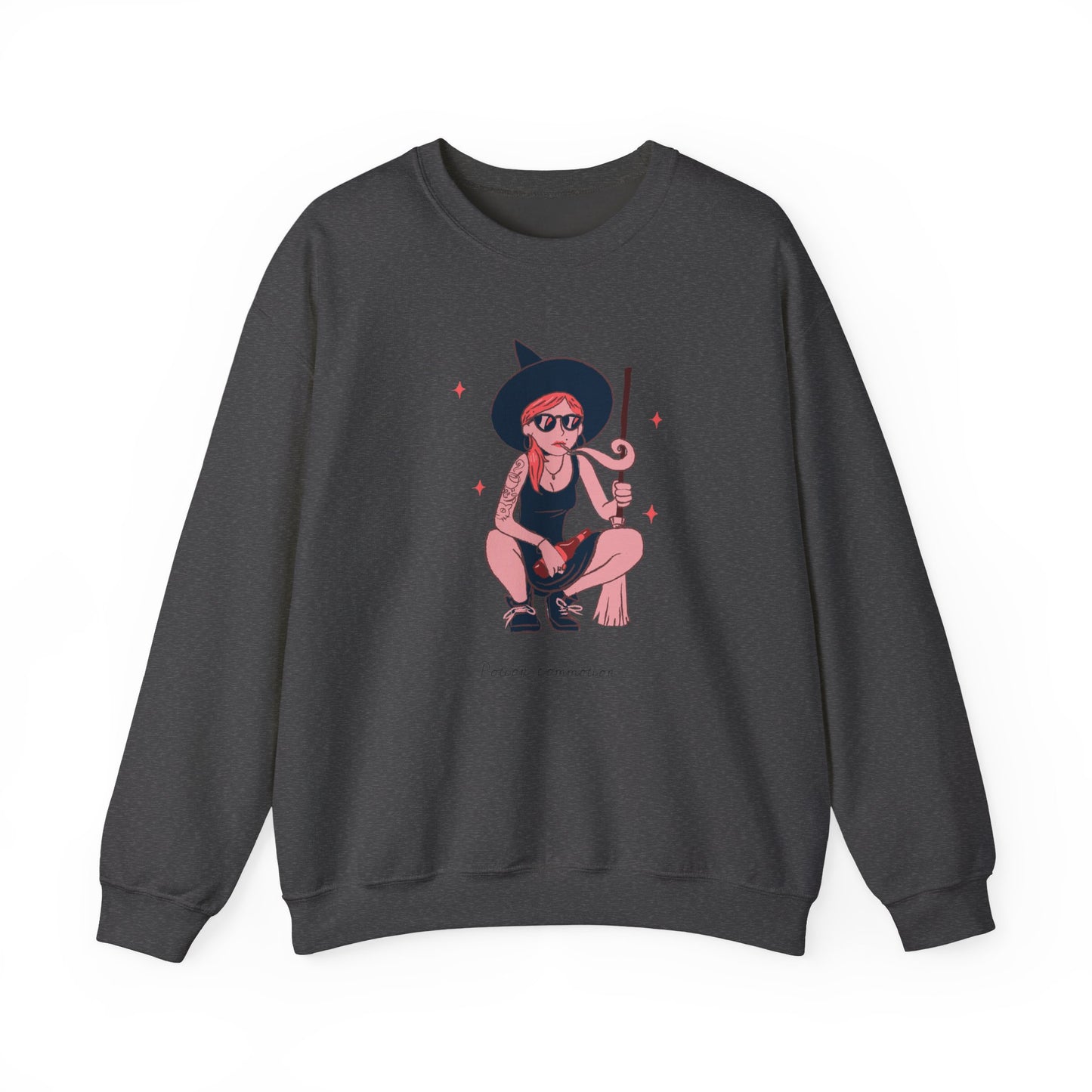 Witchy Vibes Crewneck Sweatshirt, Cozy Fashion, Unisex Sweatshirt, Gift for Her, Casual Wear, Halloween Apparel - MaisonThreadory
