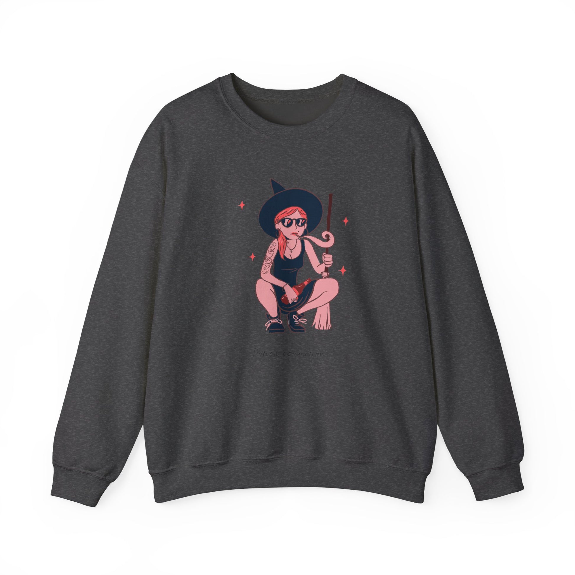 Witchy Vibes Crewneck Sweatshirt, Cozy Fashion, Unisex Sweatshirt, Gift for Her, Casual Wear, Halloween Apparel - MaisonThreadory