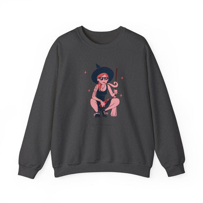 Witchy Vibes Crewneck Sweatshirt, Cozy Fashion, Unisex Sweatshirt, Gift for Her, Casual Wear, Halloween Apparel - MaisonThreadory