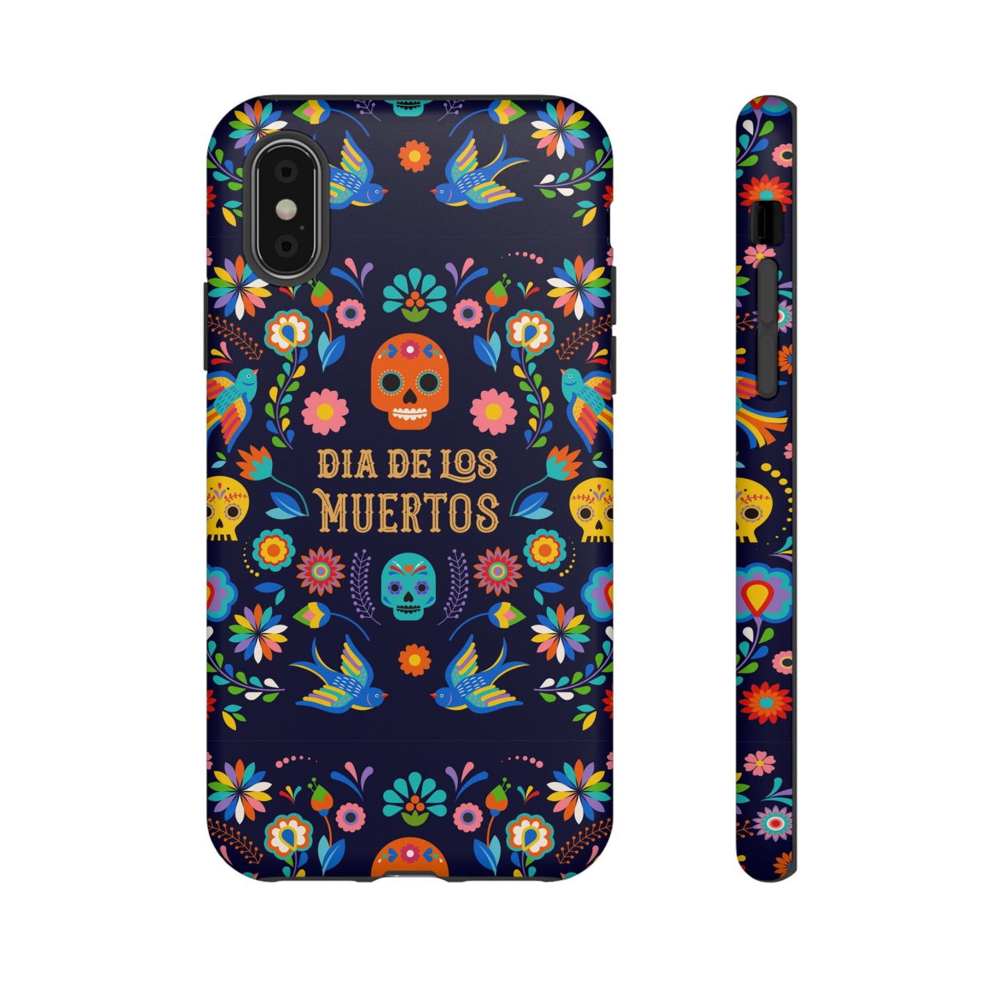 Colorful Dia de los Muertos Phone Case, Skull Design, Floral Phone Cover, Sugar Skull Accessories, Day of the Dead Gift