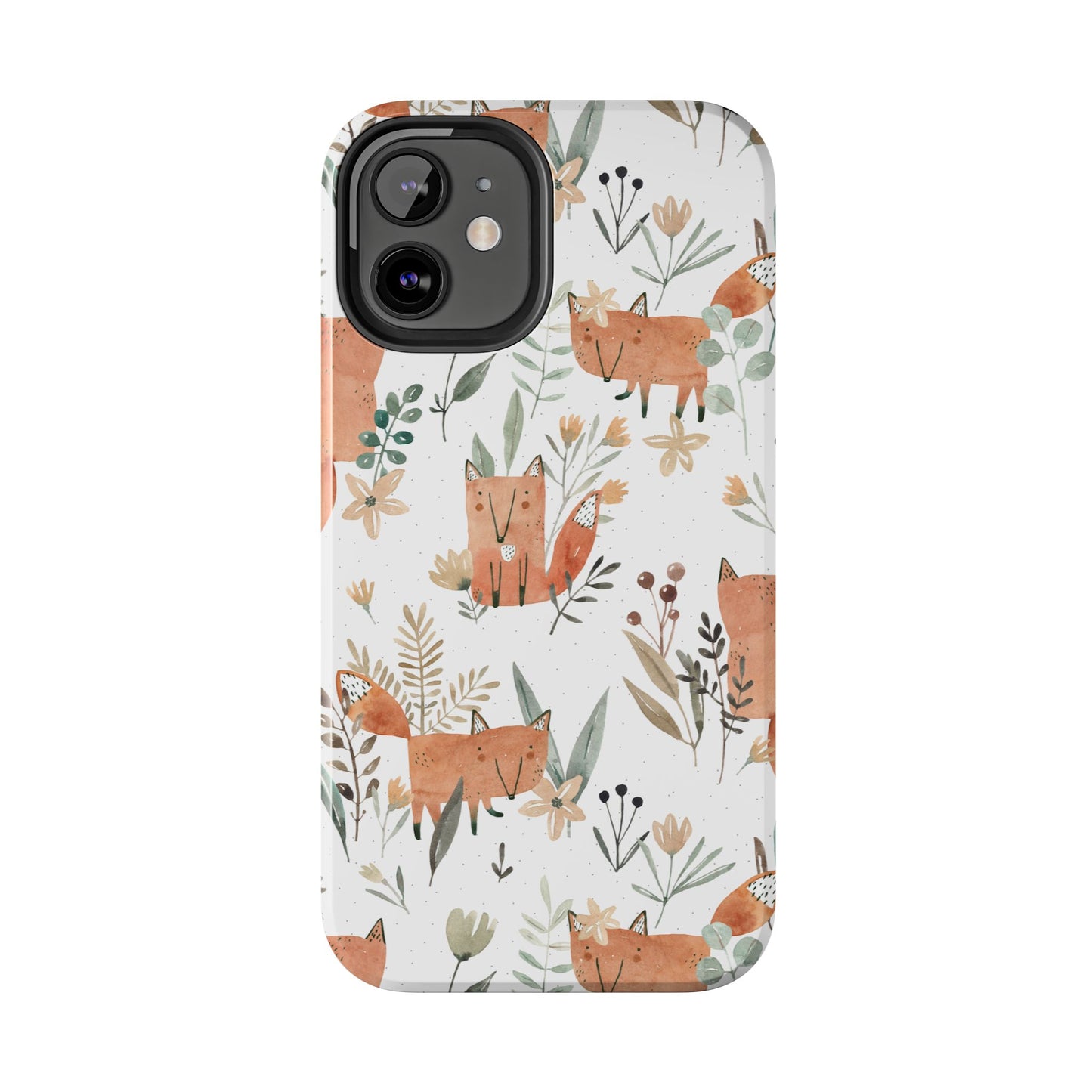 Floral Fox Phone Case, Tough Phone Cases for Nature Lovers, Cute Animal Phone Cover, Gift for Friends, Wildflower Design