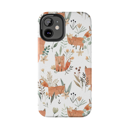 Floral Fox Phone Case, Tough Phone Cases for Nature Lovers, Cute Animal Phone Cover, Gift for Friends, Wildflower Design