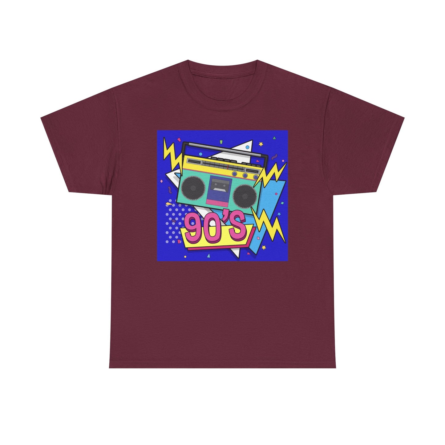 90's Retro Boombox Unisex Heavy Cotton Tee, Nostalgic T-Shirt, 90s Music Apparel, Vintage Style Shirt, Gift for Music Lovers