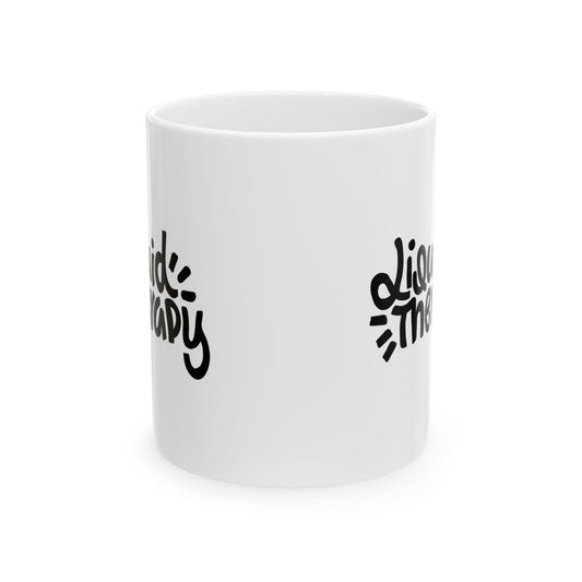Liquid Therapy Ceramic Mug - 11oz & 15oz Coffee Cup, Perfect Gift for Coffee Lovers, Self-Care Essentials, Unique Mug for Home or Office - MaisonThreadory