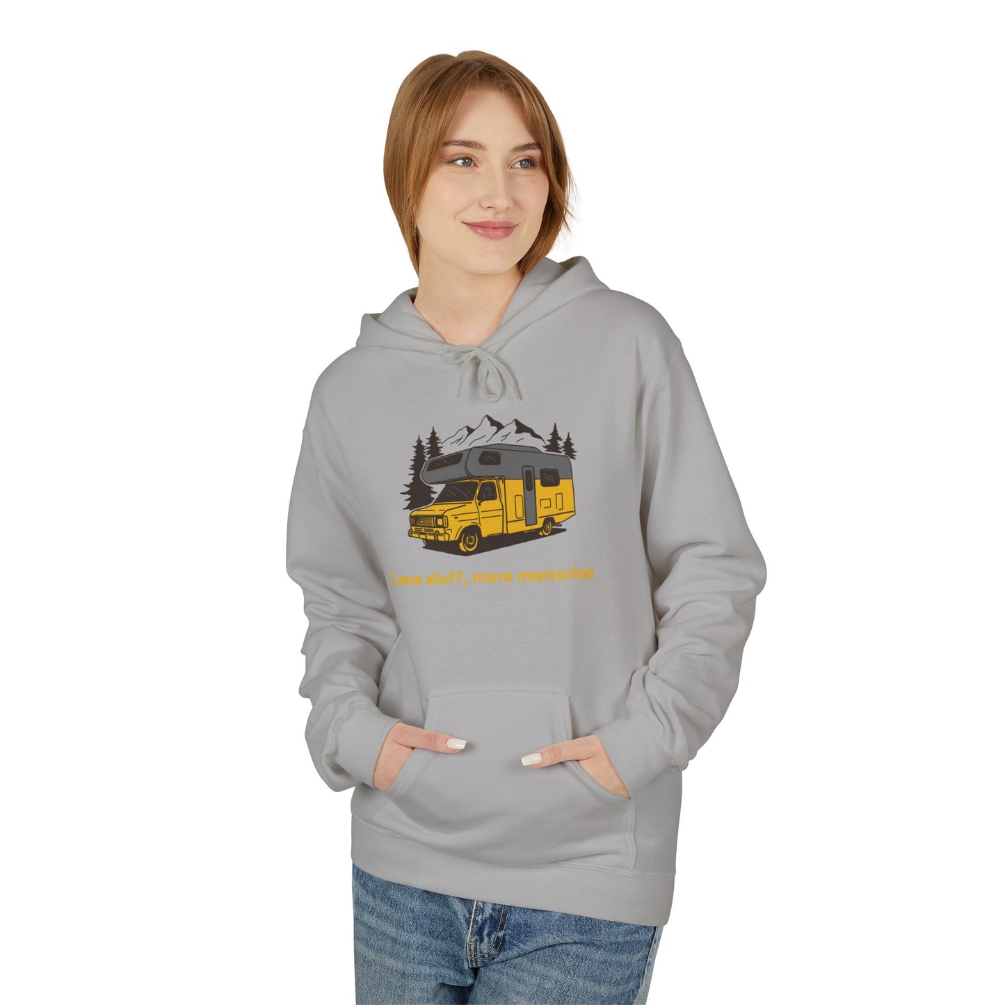 Adventure Awaits Fleece Hoodie | Cozy Travel Hoodie, Campfire Apparel, Unisex Gift, Outdoor Gear, Nature Lover Sweatshirt - MaisonThreadory