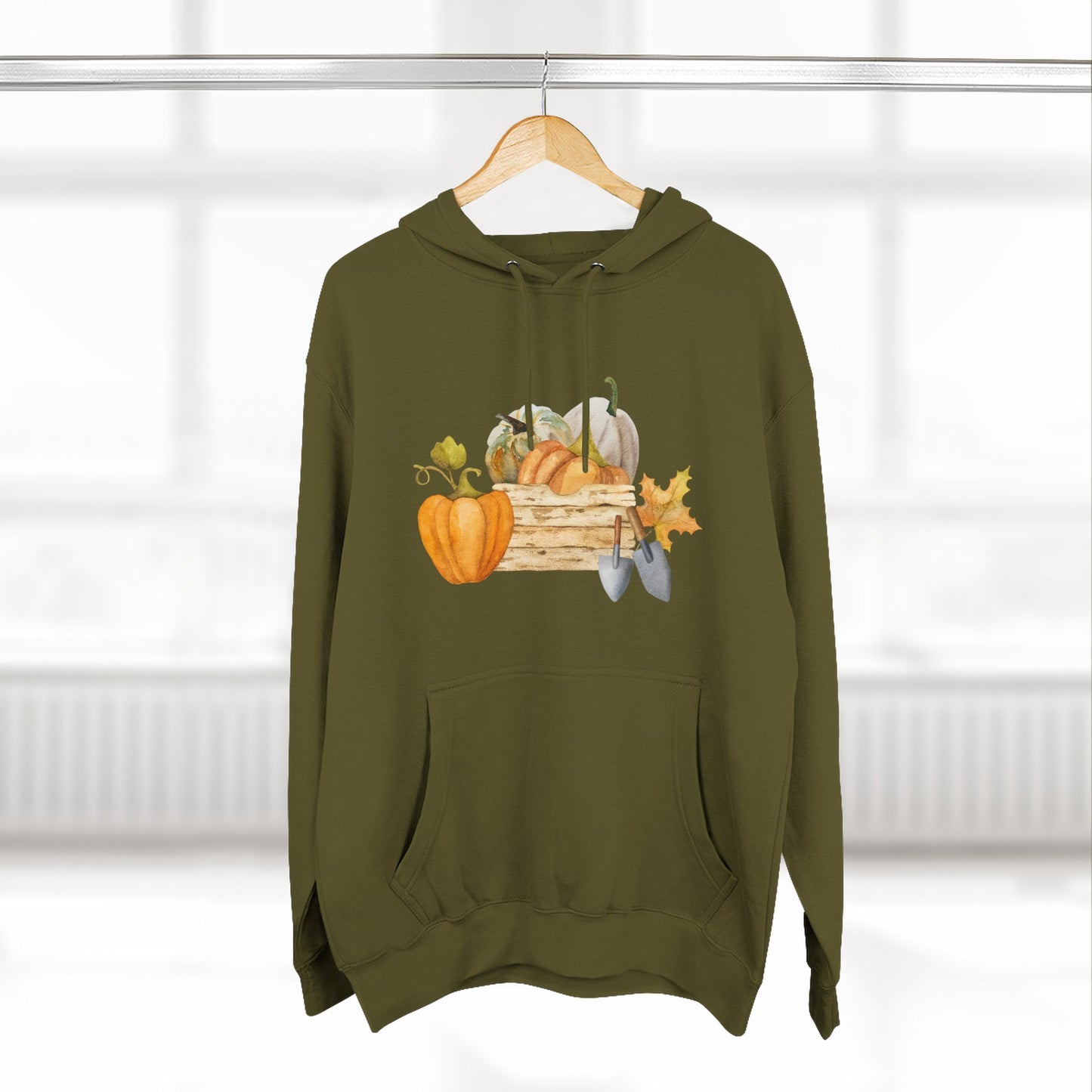 Autumn Harvest Fleece Hoodie, Cozy Fall Sweatshirt, Pumpkin Hoodie, Seasonal Apparel, Gift for Thanksgiving