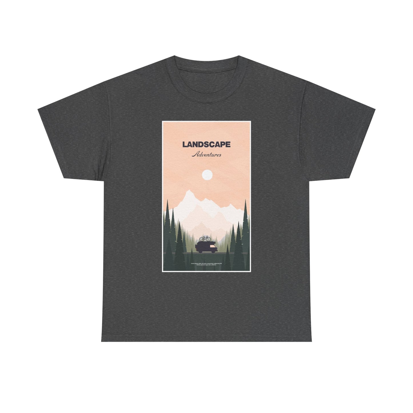 Adventure Landscape Unisex Heavy Cotton Tee, Nature T-Shirt, Casual Outdoors Shirt, Hiking Gift, Travel Apparel - MaisonThreadory