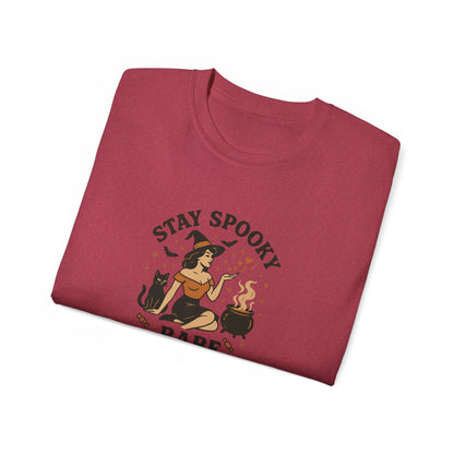 Spooky Halloween Unisex Tee, Stay Spooky Babe Shirt, Plus Size Halloween T-Shirt, Cute Witch Tee, Fall Festive Apparel
