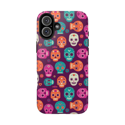 Colorful Skull Phone Case, Tough Cases for Halloween, Unique Phone Cover, Day of the Dead, Fun and Durable Accessories